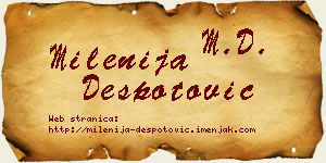 Milenija Despotović vizit kartica